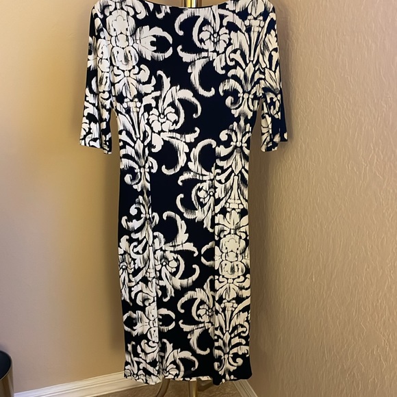 Connected Apparel Black and Cream Dress/Size 8 - Picture 2 of 6